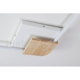 Dimbare witte vierkante houten plafondlamp Ultradunne plafondlamp Kan ook als wandlamp worden gebruikt