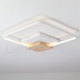 Dimbare witte vierkante houten plafondlamp Ultradunne plafondlamp Kan ook als wandlamp worden gebruikt