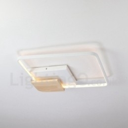 Dimbare witte vierkante houten plafondlamp Ultradunne plafondlamp Kan ook als wandlamp worden gebruikt