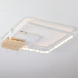 Dimbare witte vierkante houten plafondlamp Ultradunne plafondlamp Kan ook als wandlamp worden gebruikt
