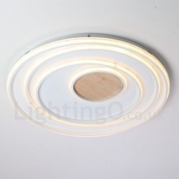 Dimbare witte ringen houten plafondlamp Ultradunne plafondlamp Kan ook als wandlamp worden gebruikt