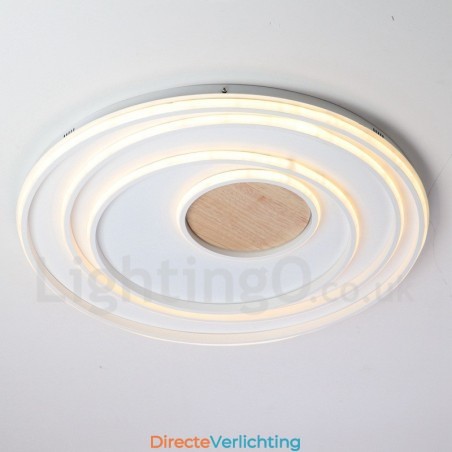 Dimbare witte ringen houten plafondlamp Ultradunne plafondlamp Kan ook als wandlamp worden gebruikt Dimbare witte ringen houten plafondlamp Ultradunne plafondlamp Kan ook als wandlamp worden gebruikt