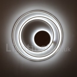 Dimbare witte ringen houten plafondlamp Ultradunne plafondlamp Kan ook als wandlamp worden gebruikt