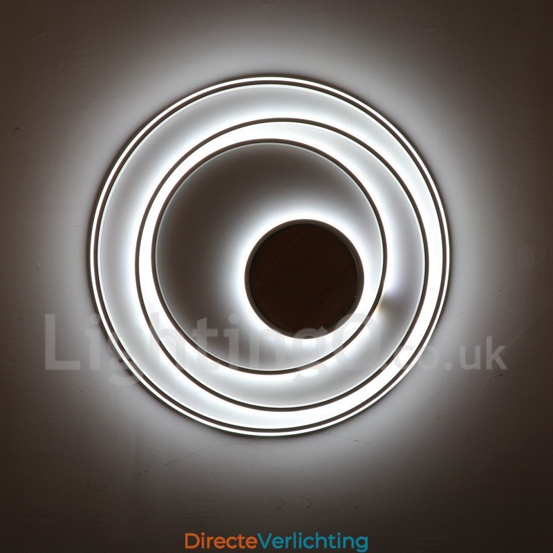 Dimbare witte ringen houten plafondlamp Ultradunne plafondlamp Kan ook als wandlamp worden gebruikt