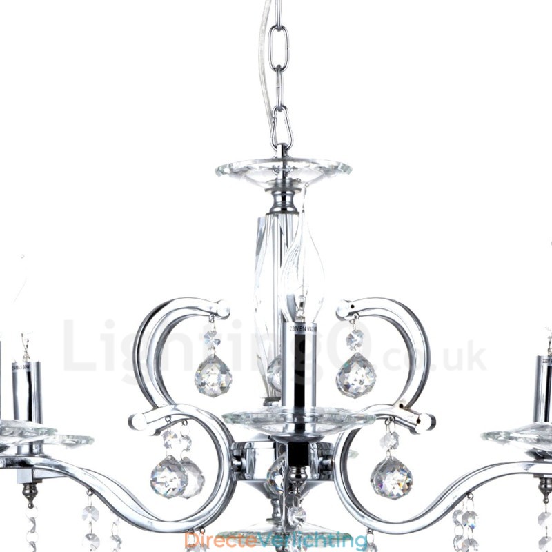 Chroom Elegante Kristallen Kaars Kroonluchter