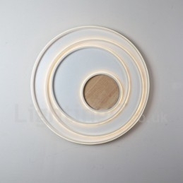 Dimbare witte ringen houten plafondlamp Ultradunne plafondlamp Kan ook als wandlamp worden gebruikt