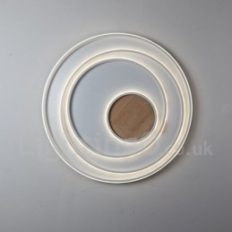 Dimbare witte ringen houten plafondlamp Ultradunne plafondlamp Kan ook als wandlamp worden gebruikt