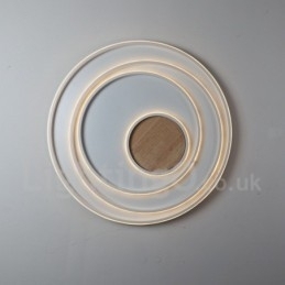 Dimbare witte ringen houten plafondlamp Ultradunne plafondlamp Kan ook als wandlamp worden gebruikt