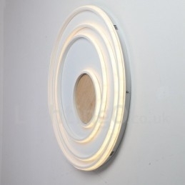 Dimbare witte ringen houten plafondlamp Ultradunne plafondlamp Kan ook als wandlamp worden gebruikt