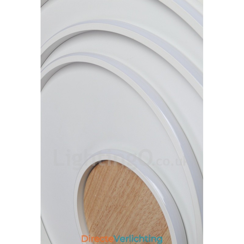 Dimbare witte ringen houten plafondlamp Ultradunne plafondlamp Kan ook als wandlamp worden gebruikt