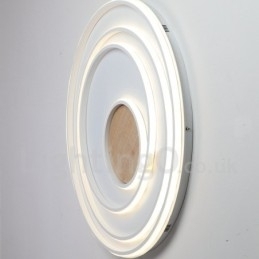 Dimbare witte ringen houten plafondlamp Ultradunne plafondlamp Kan ook als wandlamp worden gebruikt