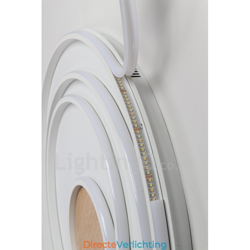 Dimbare witte ringen houten plafondlamp Ultradunne plafondlamp Kan ook als wandlamp worden gebruikt