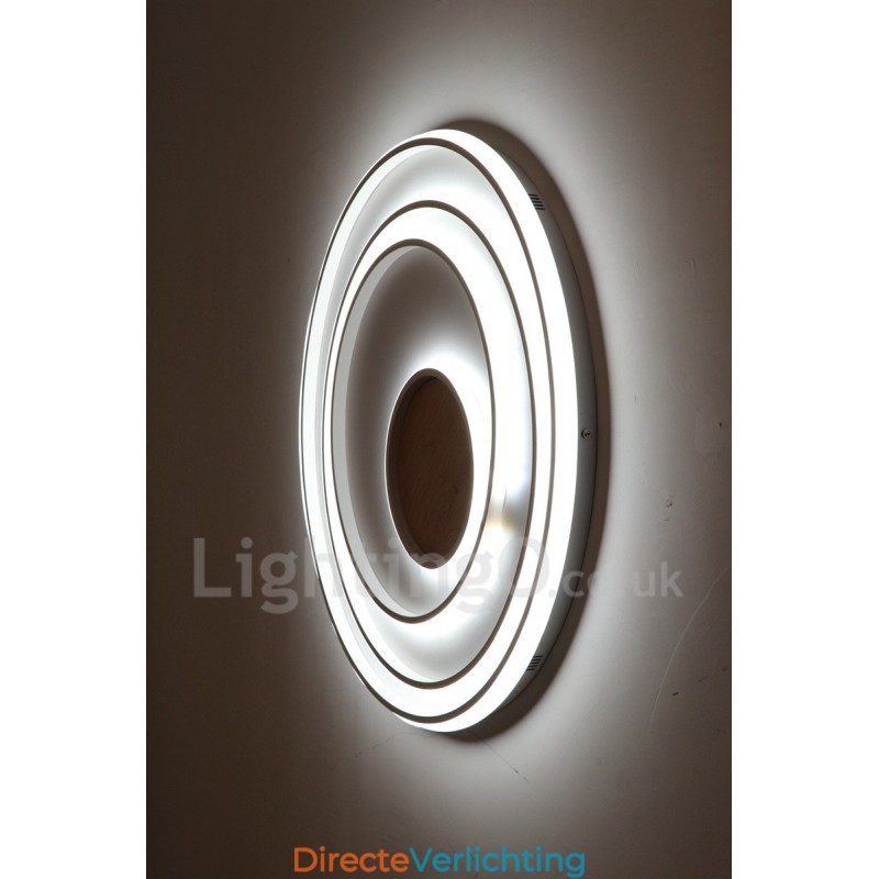 Dimbare witte ringen houten plafondlamp Ultradunne plafondlamp Kan ook als wandlamp worden gebruikt