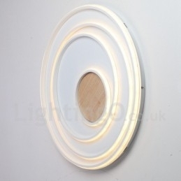 Dimbare witte ringen houten plafondlamp Ultradunne plafondlamp Kan ook als wandlamp worden gebruikt