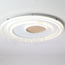 Dimbare witte ringen houten plafondlamp Ultradunne plafondlamp Kan ook als wandlamp worden gebruikt