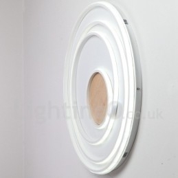 Dimbare witte ringen houten plafondlamp Ultradunne plafondlamp Kan ook als wandlamp worden gebruikt