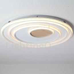 Dimbare witte ringen houten plafondlamp Ultradunne plafondlamp Kan ook als wandlamp worden gebruikt