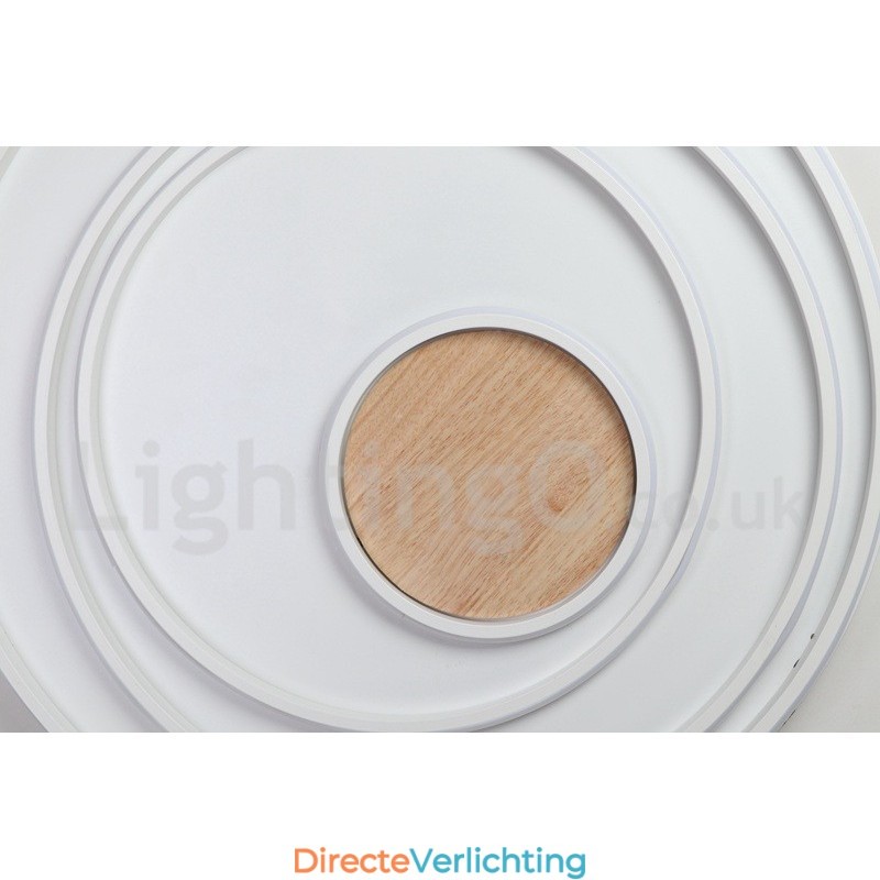 Dimbare witte ringen houten plafondlamp Ultradunne plafondlamp Kan ook als wandlamp worden gebruikt