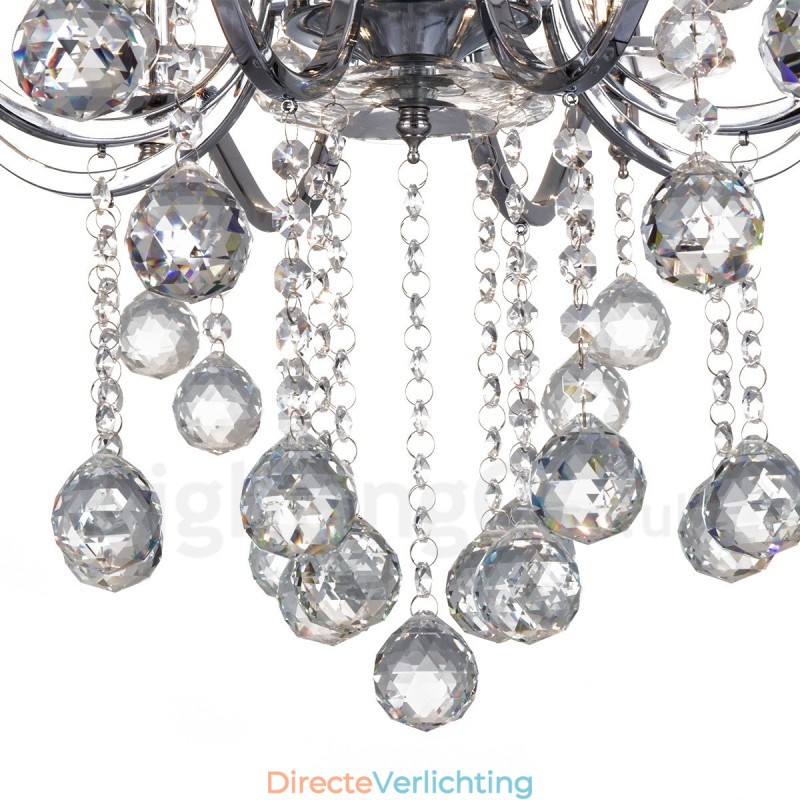 Chroom Elegante Kristallen Kaars Kroonluchter