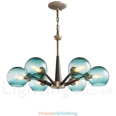Retro Vintage Magic Bean Rustieke Kroonluchter met Multi Kleuren Glazen Kapjes Retro Vintage Magic Bean Rustieke Kroonluchter met Multi Kleuren Glazen Kapjes