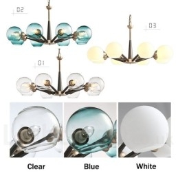 Retro Vintage Magic Bean Rustieke Kroonluchter met Multi Kleuren Glazen Kapjes