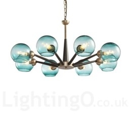 Retro Vintage Magic Bean Rustieke Kroonluchter met Multi Kleuren Glazen Kapjes