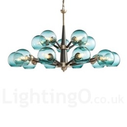 Retro Vintage Magic Bean Rustieke Kroonluchter met Multi Kleuren Glazen Kapjes
