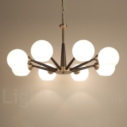 Retro Vintage Magic Bean Rustieke Kroonluchter met Multi Kleuren Glazen Kapjes