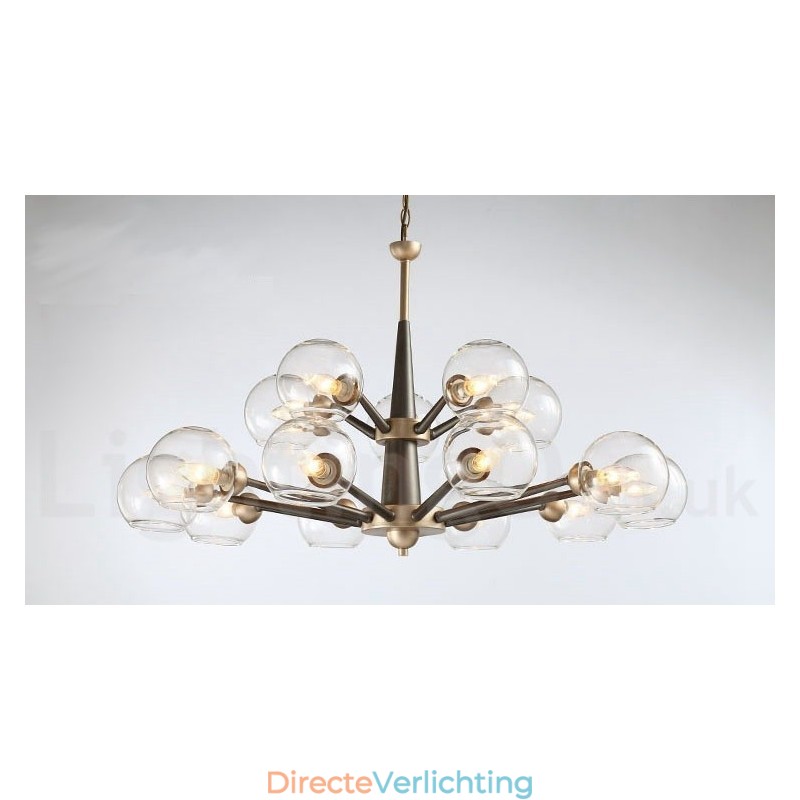 Retro Vintage Magic Bean Rustieke Kroonluchter met Multi Kleuren Glazen Kapjes