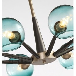Retro Vintage Magic Bean Rustieke Kroonluchter met Multi Kleuren Glazen Kapjes