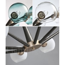 Retro Vintage Magic Bean Rustieke Kroonluchter met Multi Kleuren Glazen Kapjes