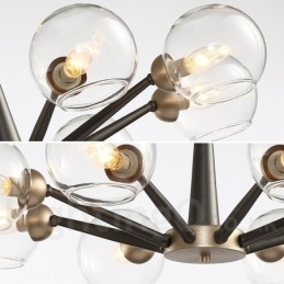 Retro Vintage Magic Bean Rustieke Kroonluchter met Multi Kleuren Glazen Kapjes