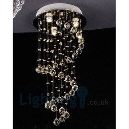 3-lichts moderne K9 Crystal ronde plafondlamp