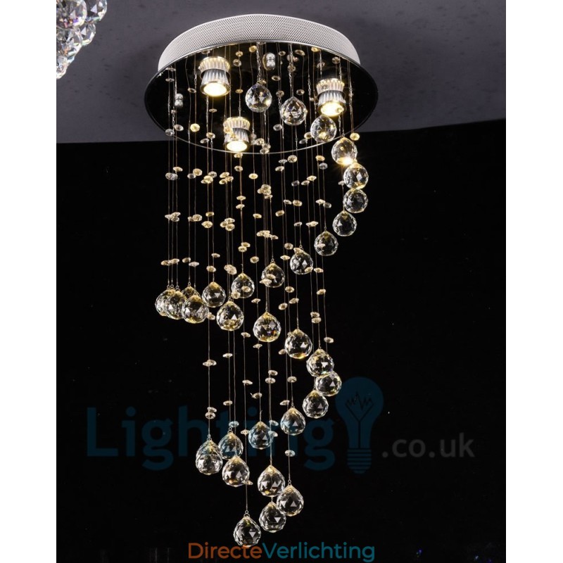 3-lichts moderne K9 Crystal ronde plafondlamp