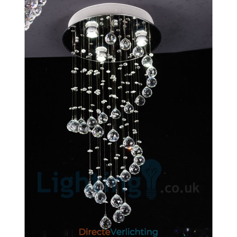 3-lichts moderne K9 Crystal ronde plafondlamp