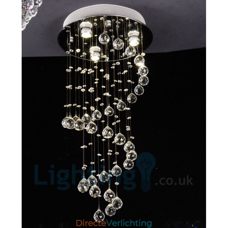 3-lichts moderne K9 Crystal ronde plafondlamp