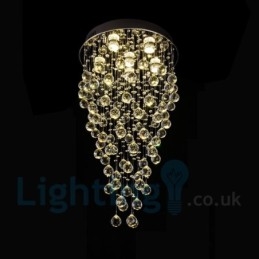 6-lichts moderne K9 Crystal ronde plafondlamp