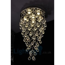 6-lichts moderne K9 Crystal ronde plafondlamp