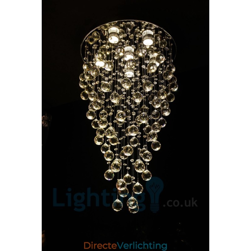 6-lichts moderne K9 Crystal ronde plafondlamp
