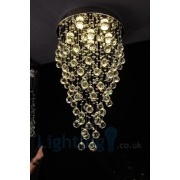6-lichts moderne K9 Crystal ronde plafondlamp