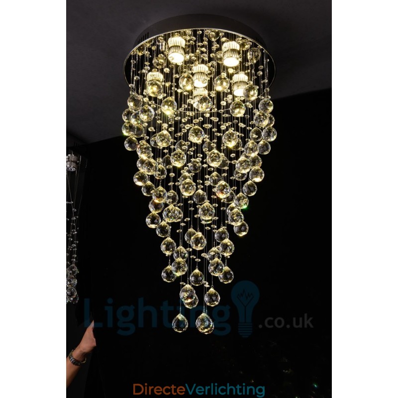 6-lichts moderne K9 Crystal ronde plafondlamp