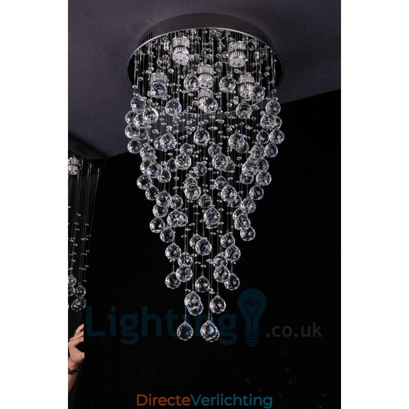6-lichts moderne K9 Crystal ronde plafondlamp