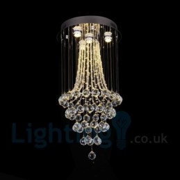 4-lichts moderne K9 Crystal ronde plafondlamp