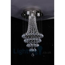 4-lichts moderne K9 Crystal ronde plafondlamp