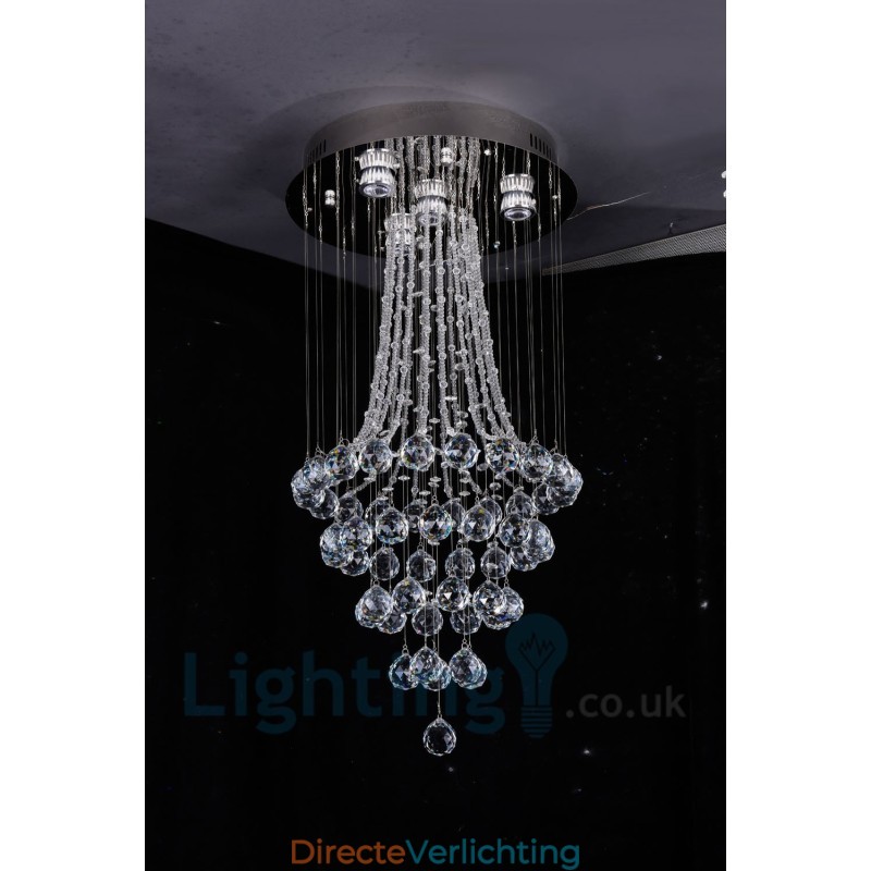 4-lichts moderne K9 Crystal ronde plafondlamp