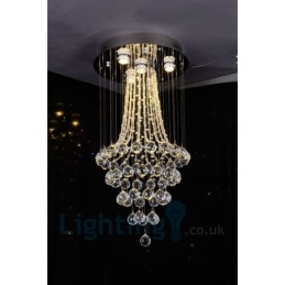 4-lichts moderne K9 Crystal ronde plafondlamp