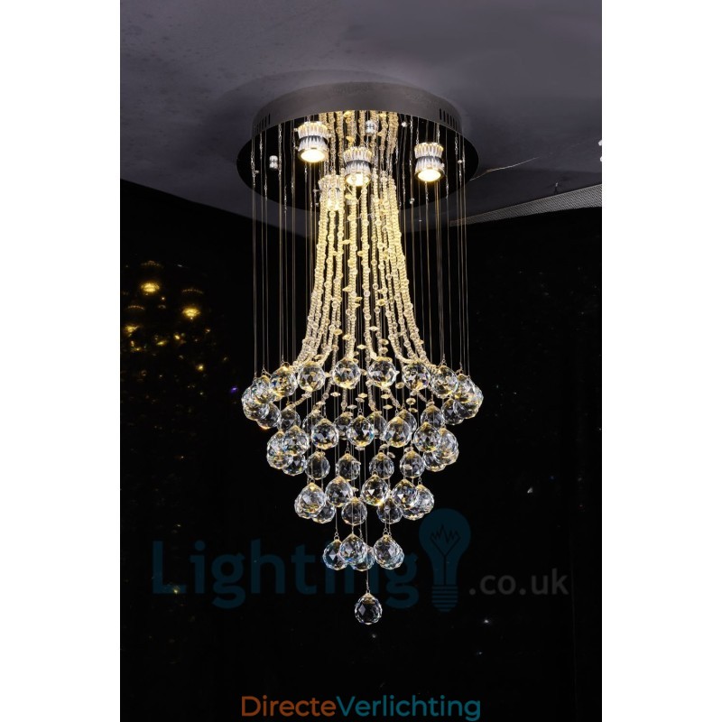 4-lichts moderne K9 Crystal ronde plafondlamp