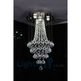 4-lichts moderne K9 Crystal ronde plafondlamp