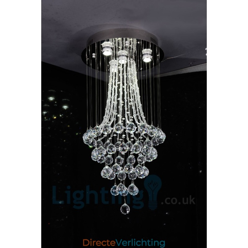 4-lichts moderne K9 Crystal ronde plafondlamp