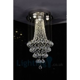 4-lichts moderne K9 Crystal ronde plafondlamp